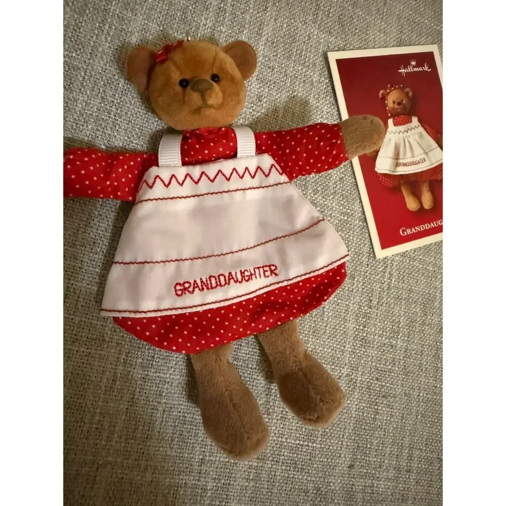🎄Hallmark Keepsake Ornament Granddaughter 2002 Plush Bear Sue Tague Box & Card